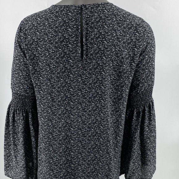 Michael Kors Bell Sleeve Keyhole Neck Cut Out Black Blouse Size S - Picture 11 of 11